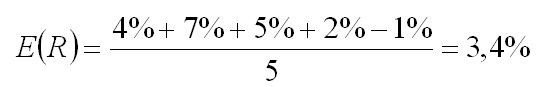Stąd oczekiwana stopa zwrotu stanowi średnią arytmetyczną