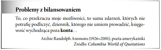Problemy z bilansowaniem
