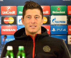Robert Lewandowski podczas konferencji