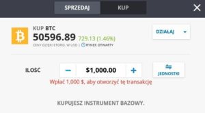 Jak wygląda handel BTC na eToro