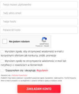 rejestracja gamerhash